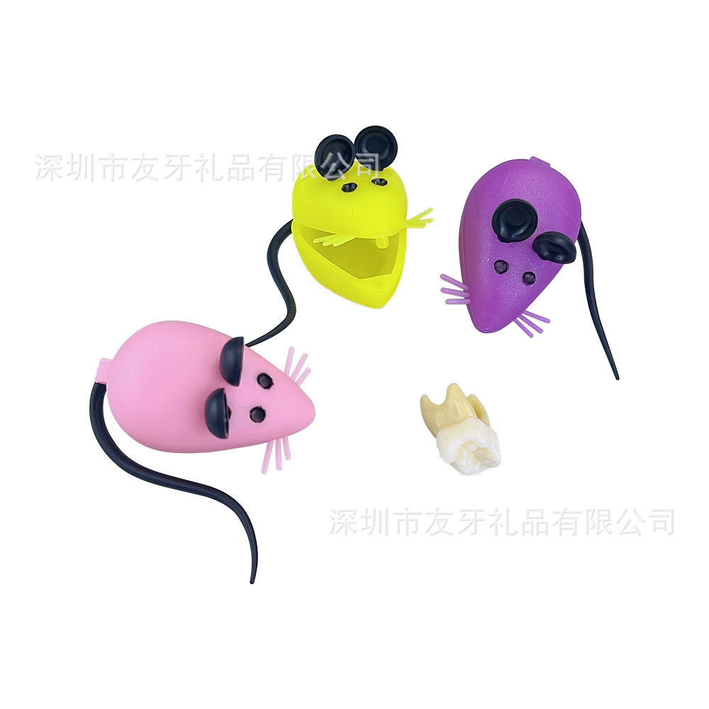 Children's deciduous teeth storage box mouse deciduous teeth box plastic baby collection box storage box tooth replacement box wholesale