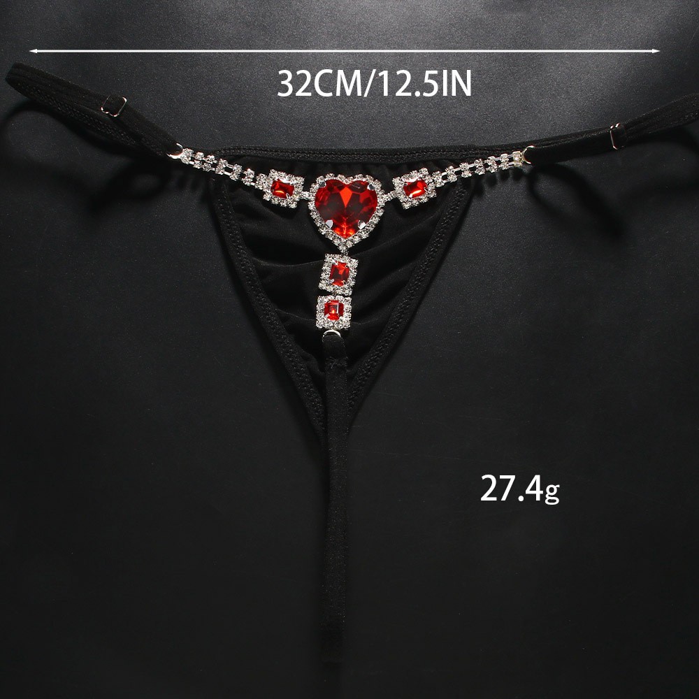 European and American Elastic Heart Underwear Versatile Sexy Rhinestone Adjustable Bikini Body Chain Female Body Chain