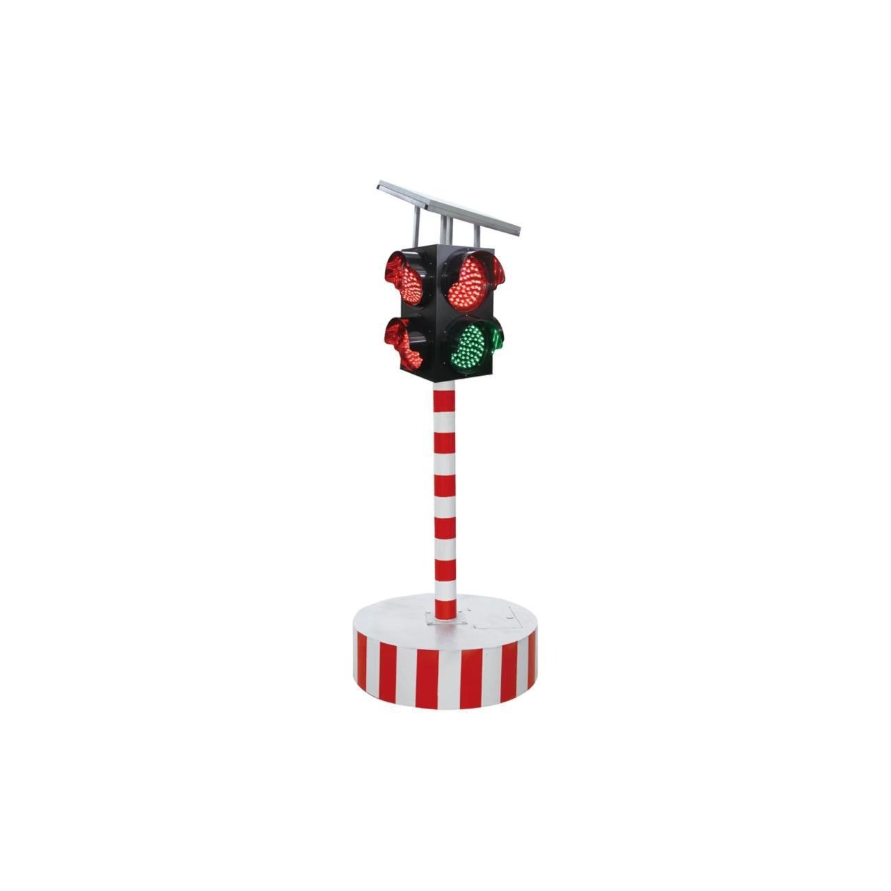 Factory Direct Sales Intersection Warning Light Four-Sided Signal Light Solar Traffic Light