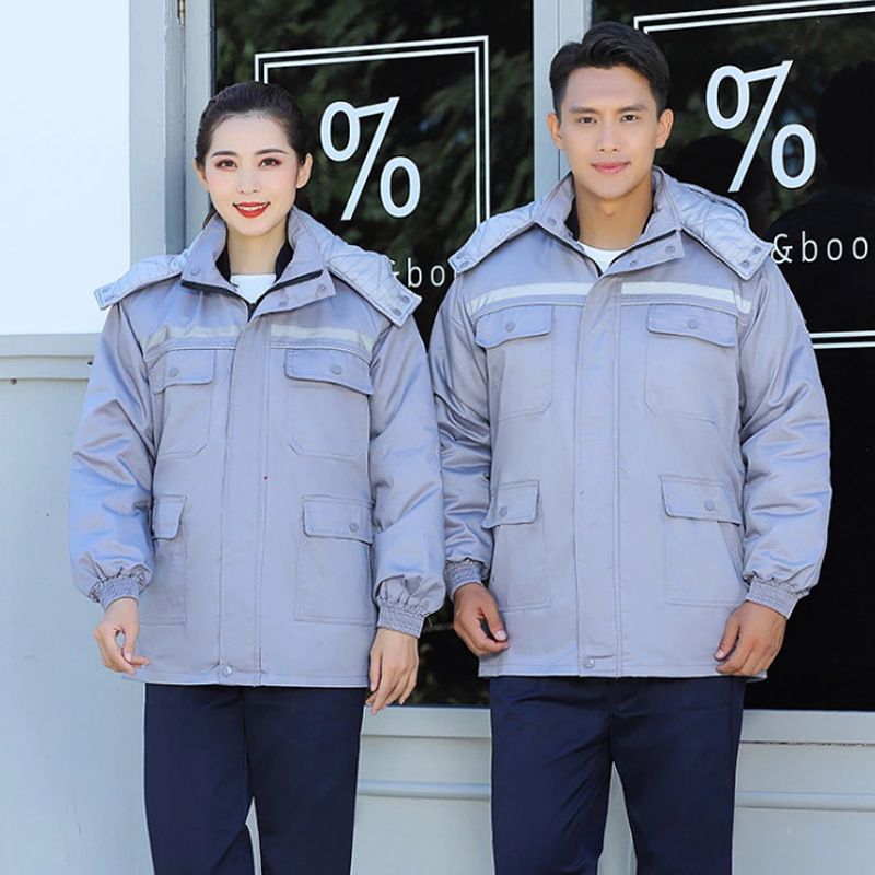 冬季防静电可拆卸棉衣化工油田 天然气站 防寒保暖食药电子劳保服