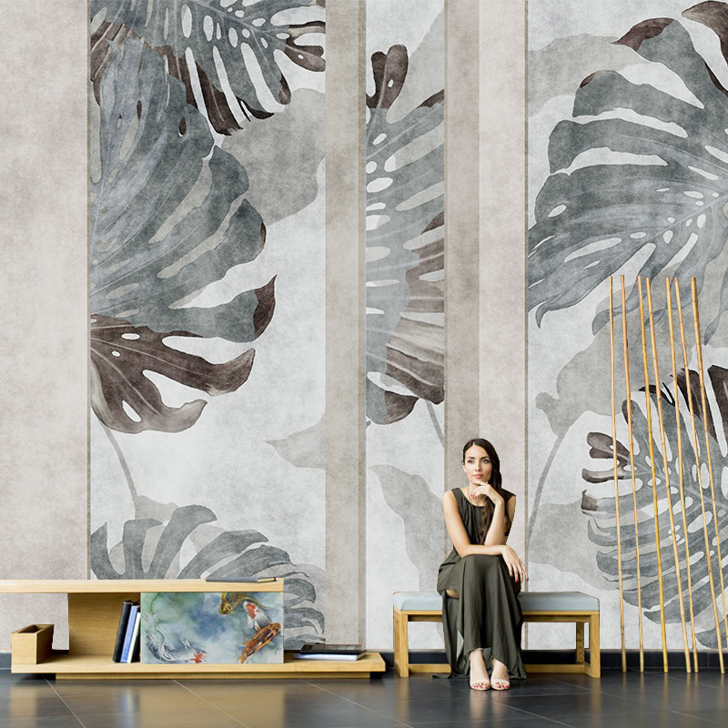 Обои с тропическими растениями Юго-Восточной Азии, абстрактные черепахи и бамбуковые листья, высококачественное настенное покрытие для спальни и гостиной