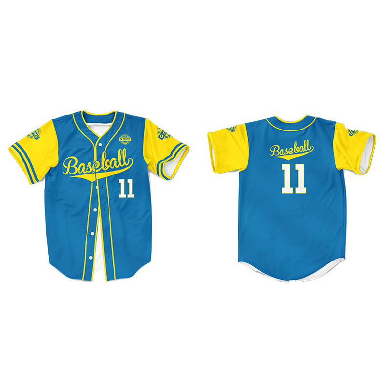 American Baseball Uniform Customized Baseball Jersey Digitally Printed Cardigan Casual Button-Down Jersey Short-Sleeved Shirt