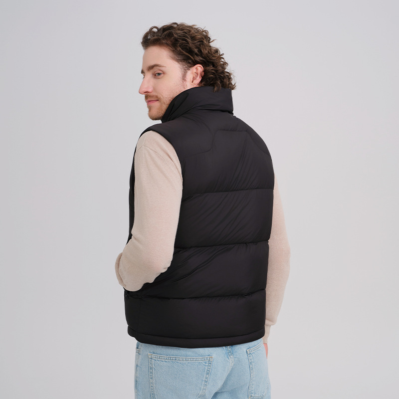 White Duck down Stand Collar Thickeneded down Vest Men's Vest 2025 New Autumn and Winter Warm Casual Jacket Wholesale