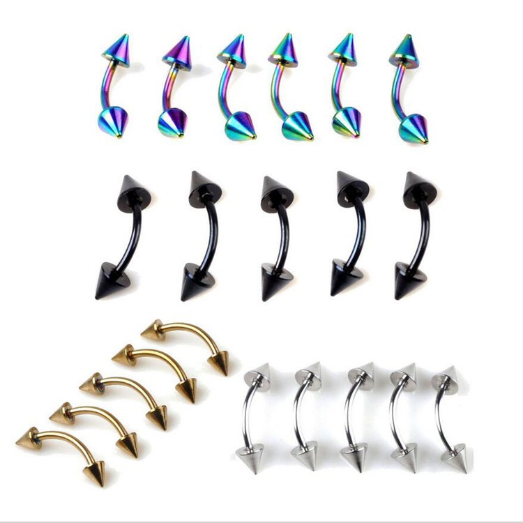 Cross-Border Body Piercing Curved Rod Eyebrow Studs and Ear Studs Multifunctional Factory Direct Sale