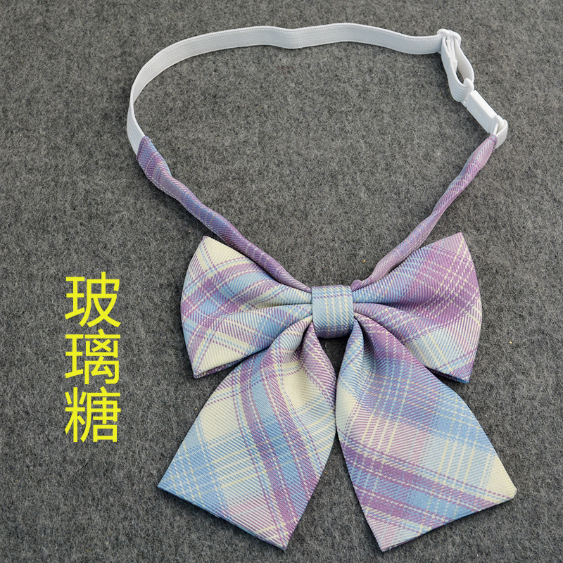 Hot-selling College Style Oka Pear Field Soot Black Bow Plaid Flat Horn JK Collar Bow Tie Shirt Accessories