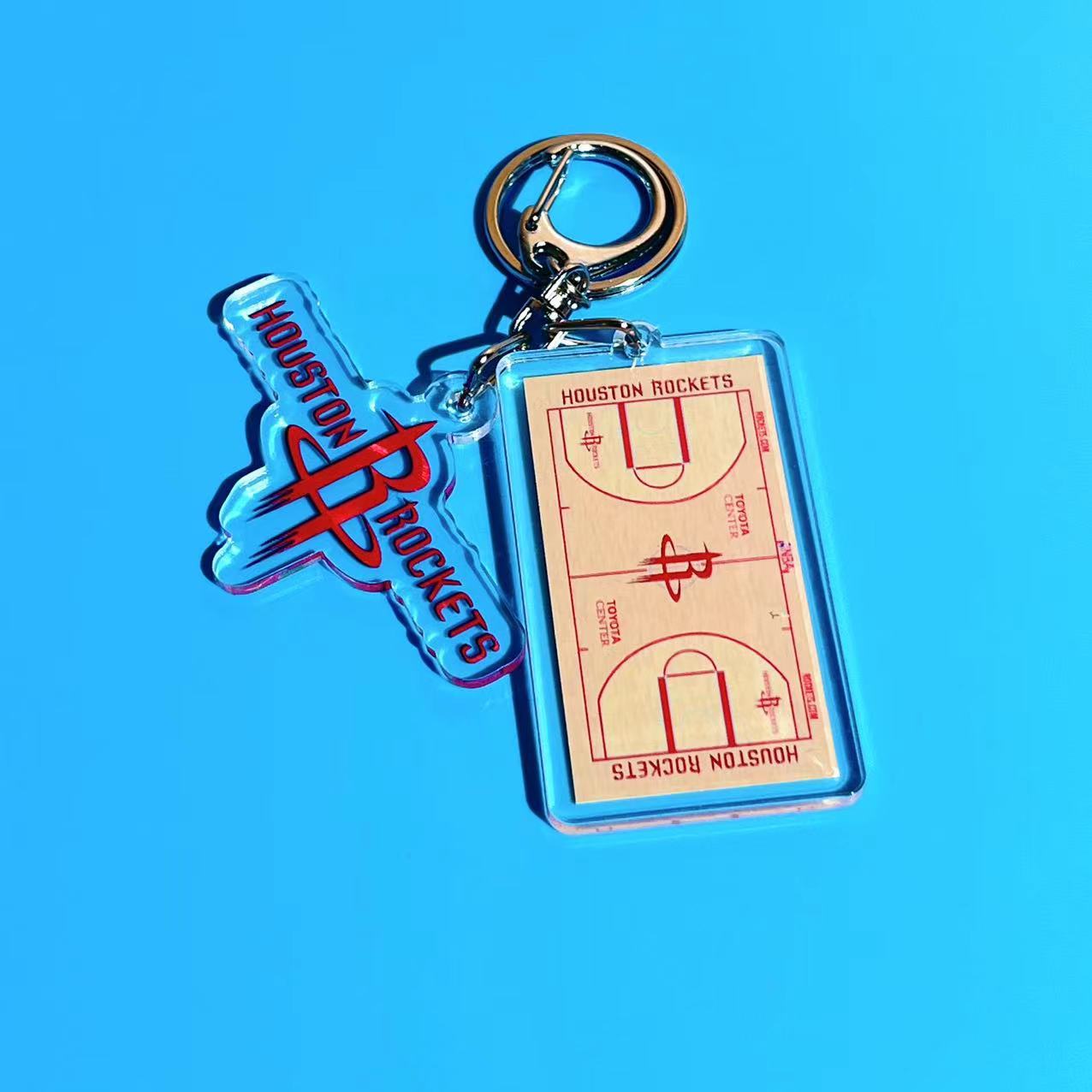 nba Lakers Warriors Nets Clippers Grizzlies Basketball Keychain Car School Bag Pendant Acrylic