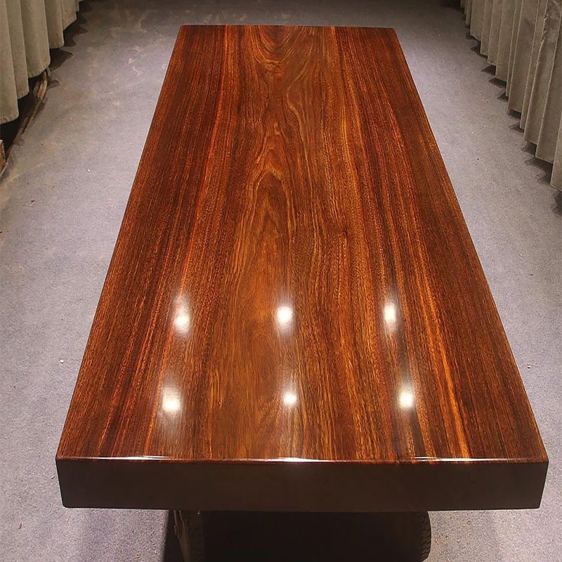 Okan Green Heart Sandalwood Solid Wood Large Board Desk Log Dining Table Zen Tea Table Mahogany Office Conference Table Whole Piece