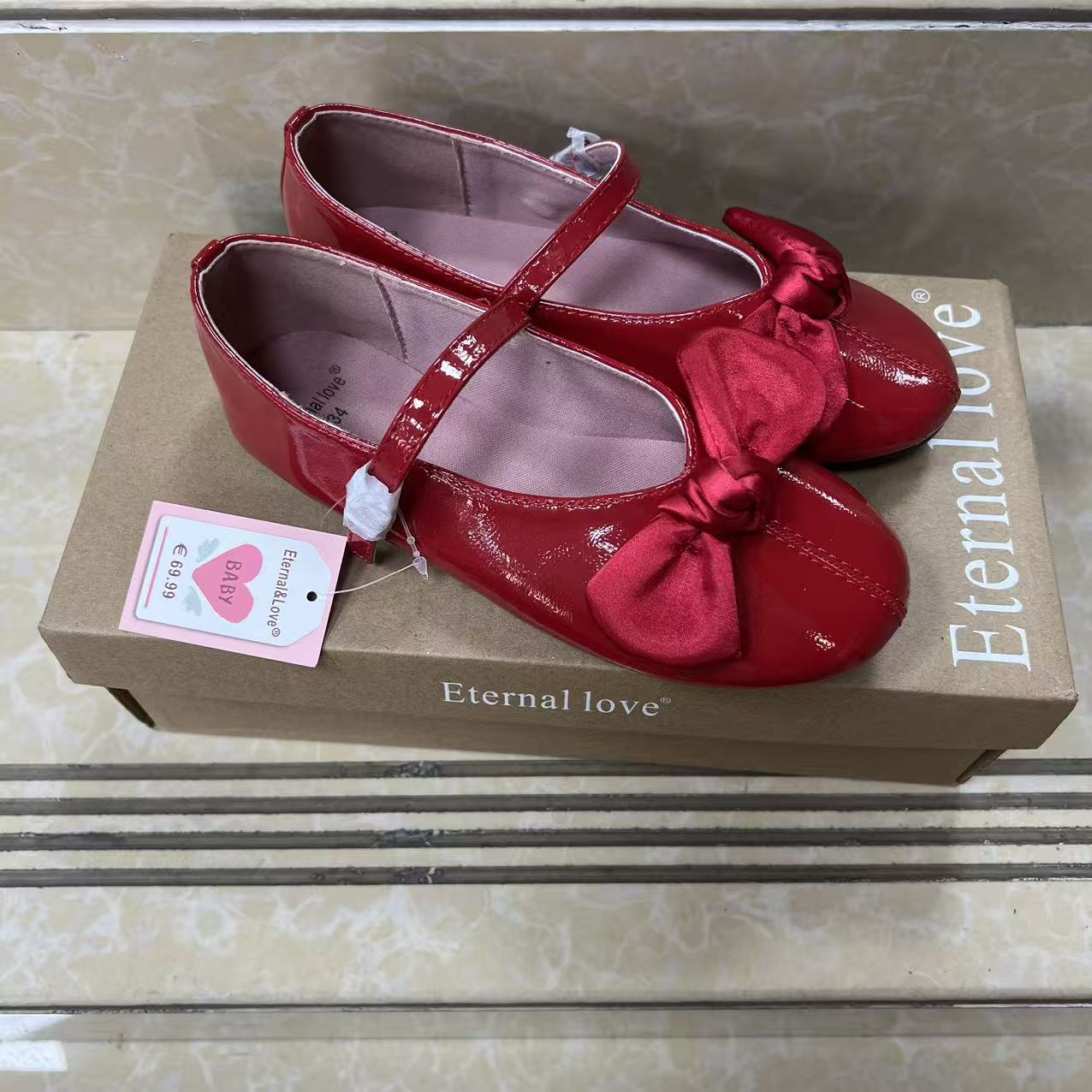 Baby Girls' Fashionable Soft-Soled Bow-Knot Round-Toe Stylish Versatile Flat Shoes