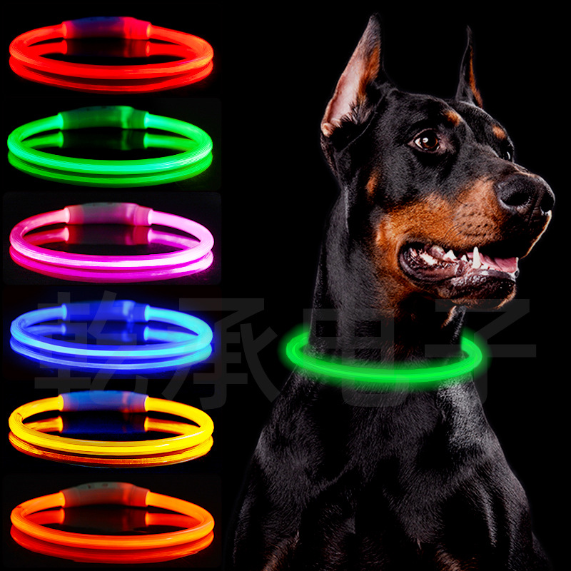 Светящийся нашийник для собак, USB перезаряжаемый LED нашийник, тип-C, светящийся нашийник для домашних животных