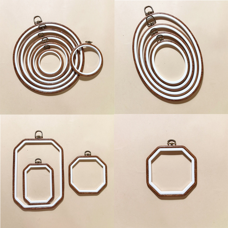 Антикварный обруч для вышивки DIY с имитацией древесной текстуры, декоративный винтажный круглый и овальный обруч