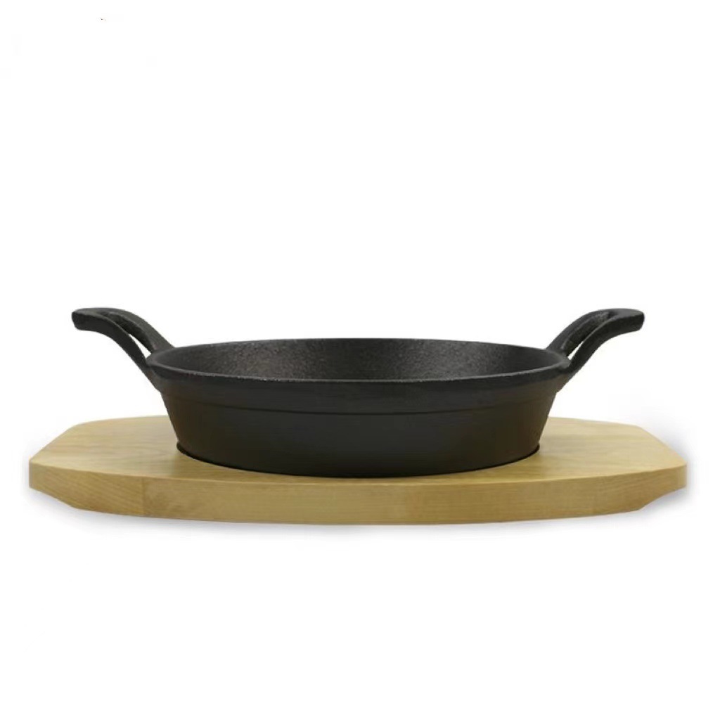 Source manufacturers cast iron pan mini frying pan uncoated non-stick pan Foreign Trade Single 16cm 18cm double ear frying pan