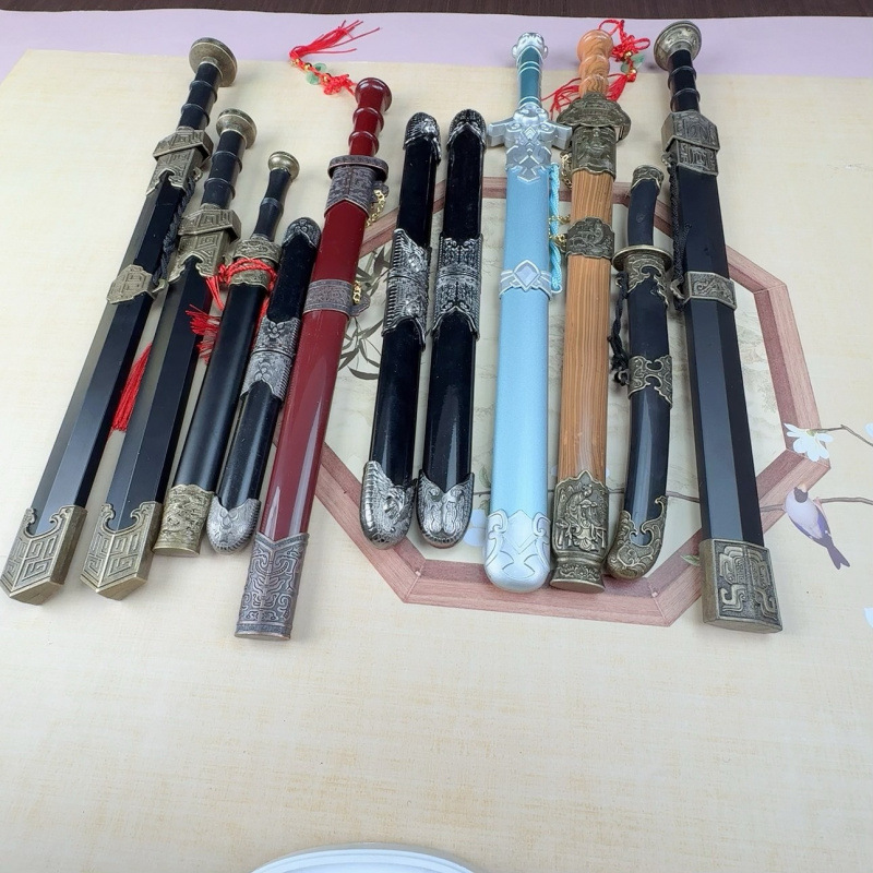 Металлическая Модель Меча Двойной Вставной Меч 2713 Меч Хан Меч Циньван Меч Оружие Металлические Изделия Орнаменты Без Лезвия