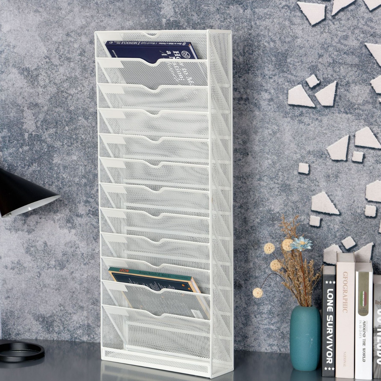 12-layer factory direct desk storage rack multi-layer bookshelf multi-layer storage box office desktop file rack