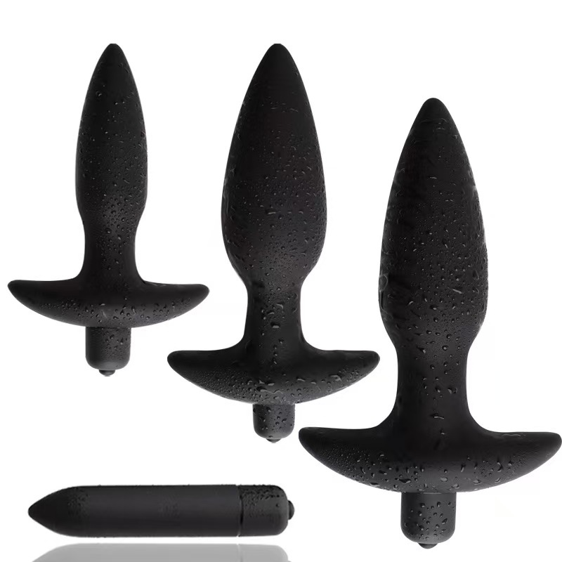 Male Masturbator Prostate Massage Vibrating Back Anal Plug Vibrating Massage Appliance Three-Piece Set Sex Products