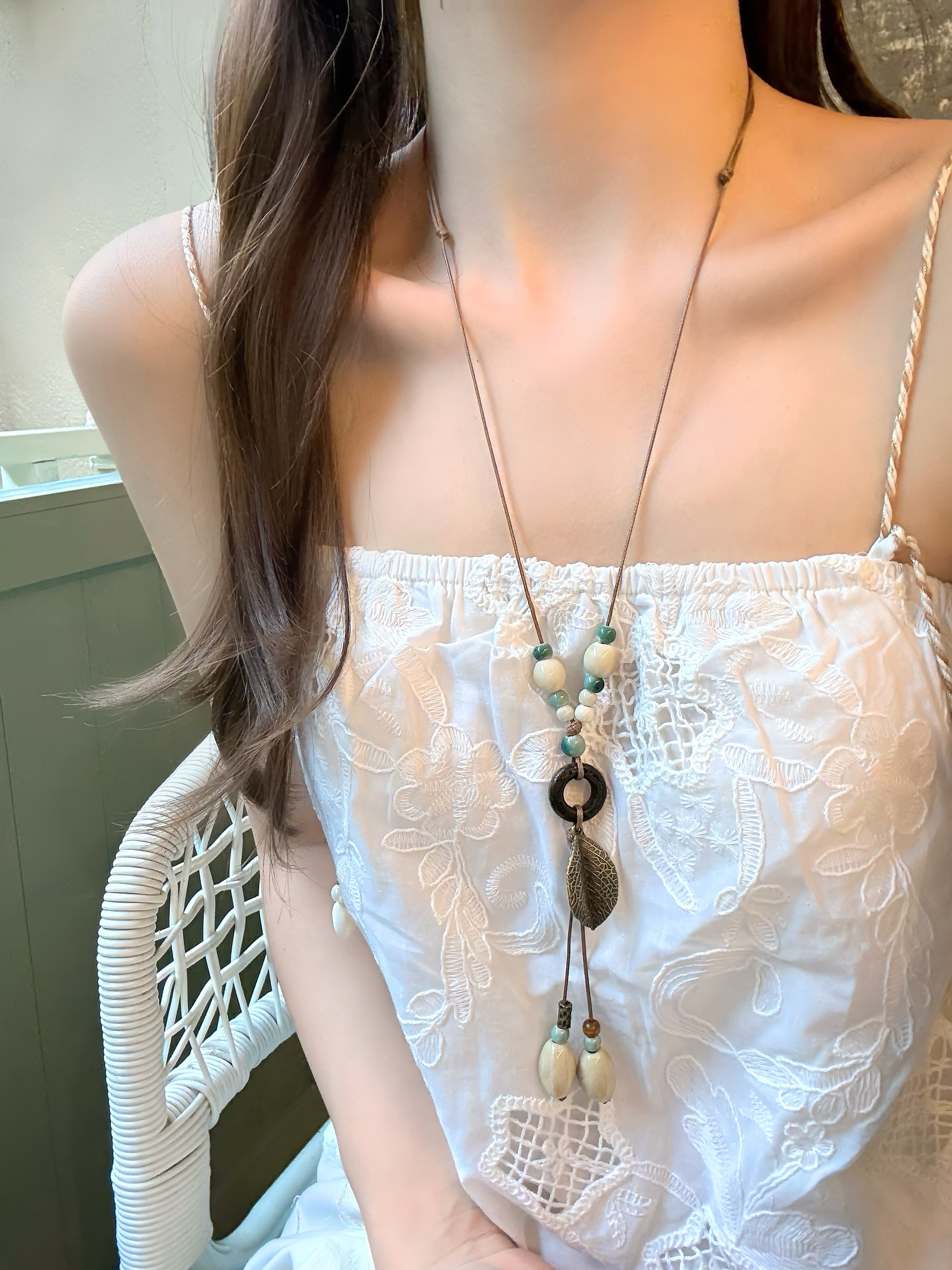 [Персиковый чай] кулон из натурального камня Wutong Amber, китайский этнический стиль