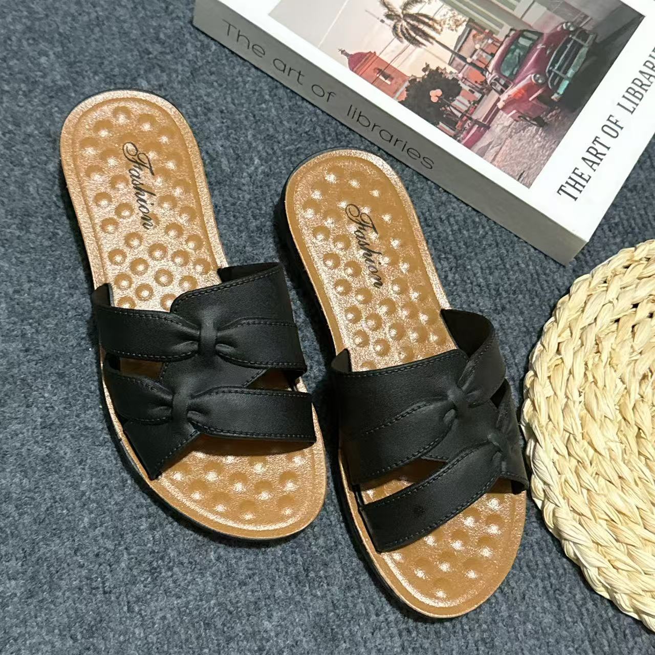 Retro Fashion Mom Slippers Summer New Soft Bottom Middle-Aged Ladies Slippers Outer Wear Casual Cross-Border E-Commerce Wholesale