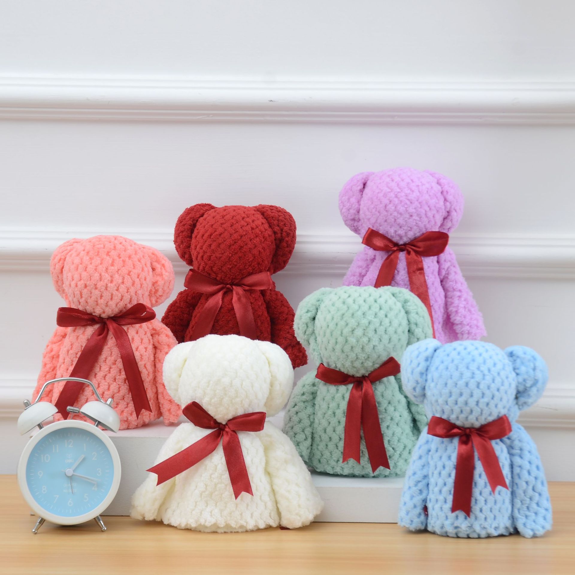 Coral Velvet Pineapple Plaid Pearl Bear Towel Souvenir Small Gift 30*30 Opening Return Gift Welfare Souvenir