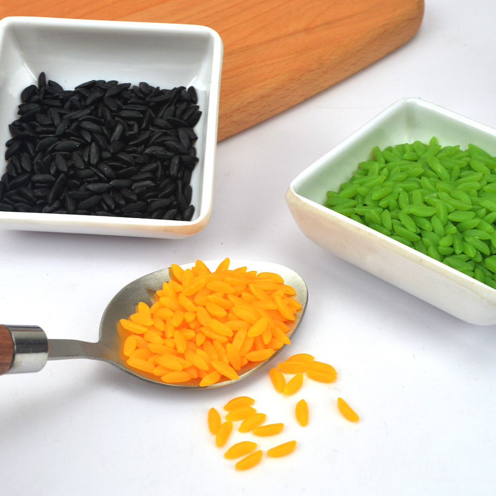 PVC simulation food three-dimensional fake rice model 1g colored rice granules hand-made ball cereals colored rice