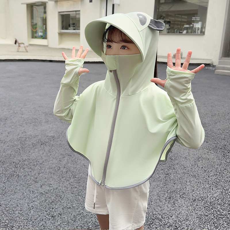 Children's Sun Protection Clothing Summer Thin Ice Silk Sun Protection Clothing for Boys and Girls Anti-Uv Baby Cute Breathable Blouse Jacket