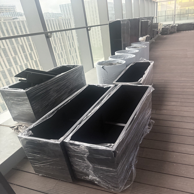 Square Outdoor Flower Box Processing Iron Fence with Flower Pond Sales Office Outdoor Street Rectangular Flower Bed