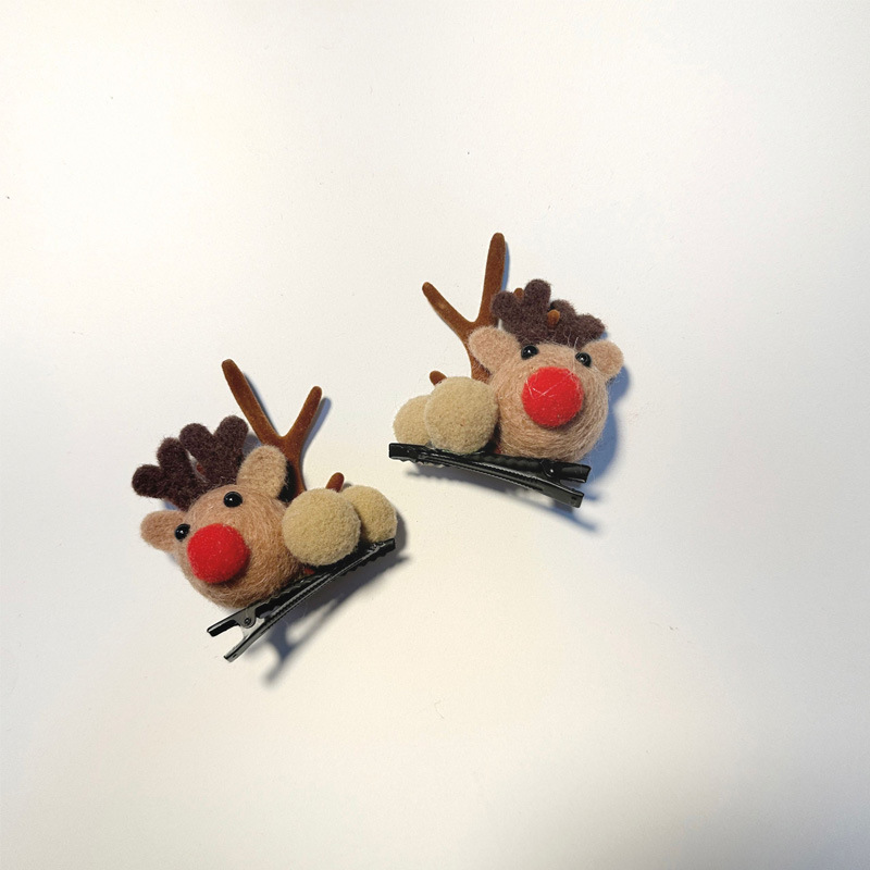Christmas Antler Hairpin Christmas Hair Accessories Kidsren's Cute Clip Internet Celebrity Cartoon Elk Hairpin Grabber Decoration