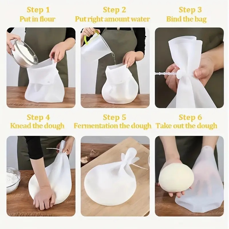 Food Grade Silicone Kneading Bag for Awakening Moodle Silicone Household Noodle Bag Non-stick Dough Rolling Noodle Baking Kitchen