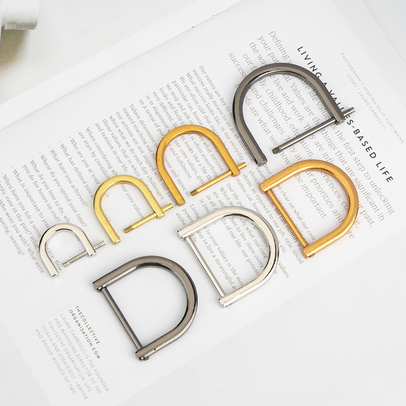 Bag Button Accessories Turnbuckle Detachable Button D Buckle Rivet Metal Hardware Nail D Leather Bag Decorative Buckle