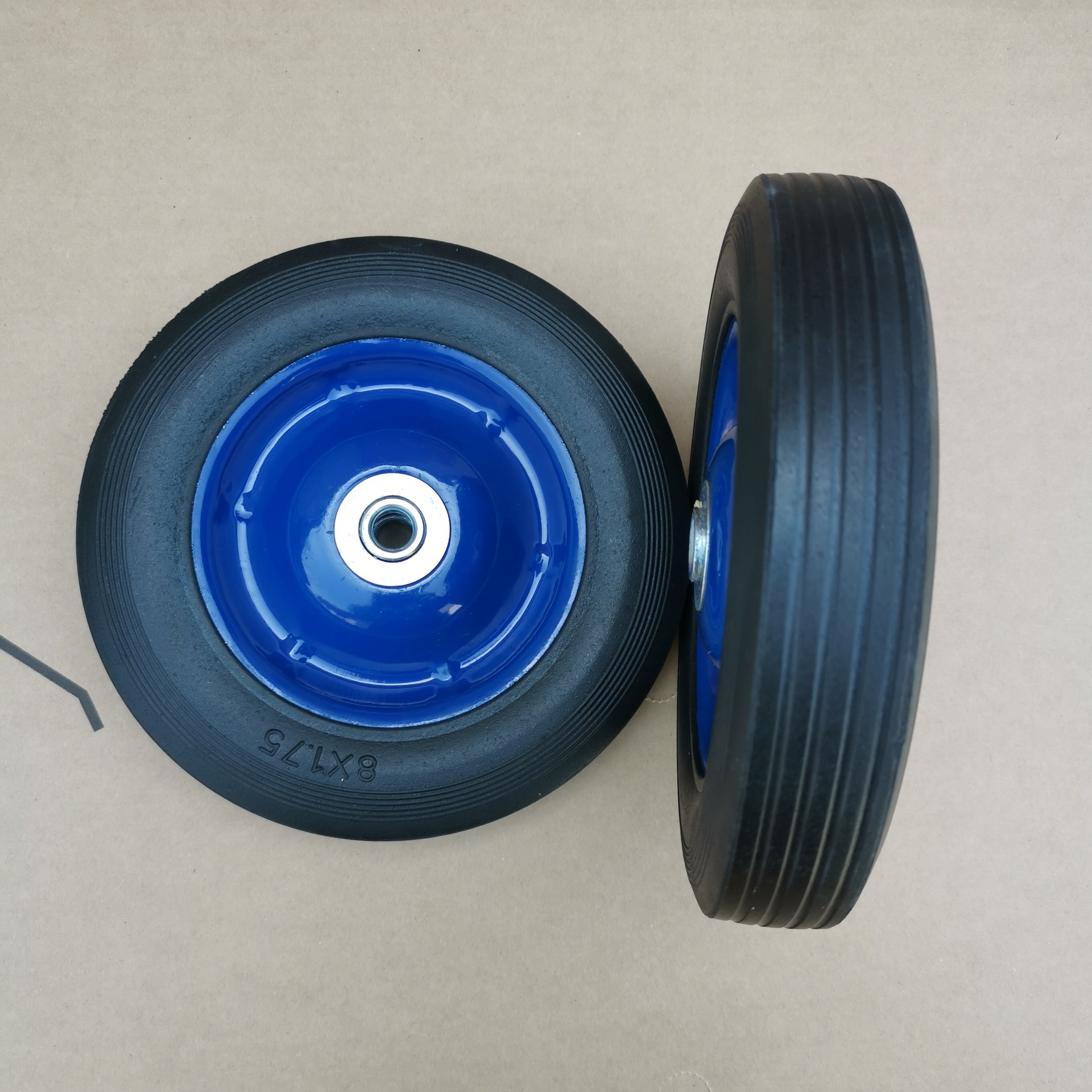 Supply 8*1.75 solid rubber wheel tool cart luggage cart tires wholesale trolley rubber wheel casters