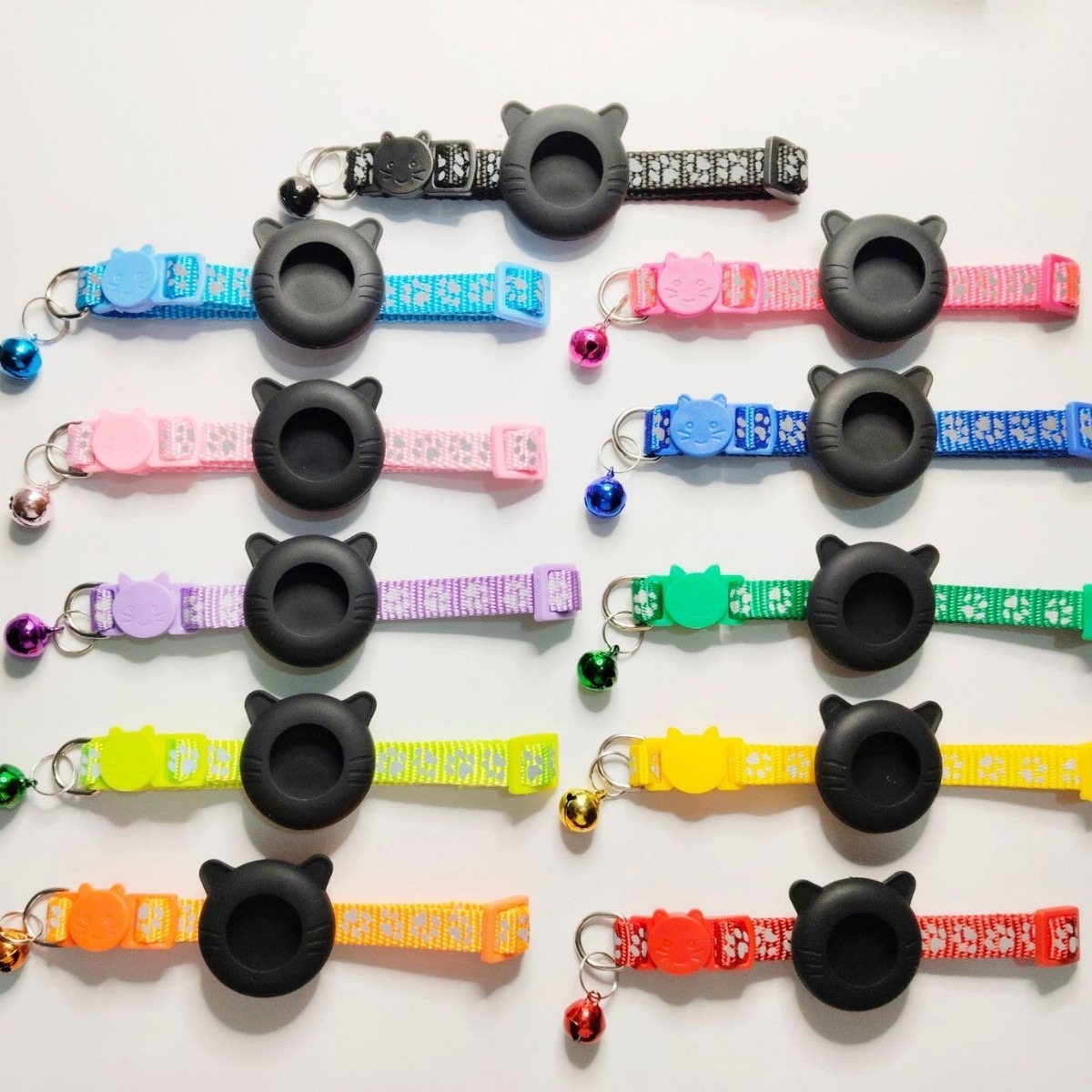 in stock Airtag Cat Collar Reflective Anti-Lost Bell Cat Apple Tracking Locator Pet Batch