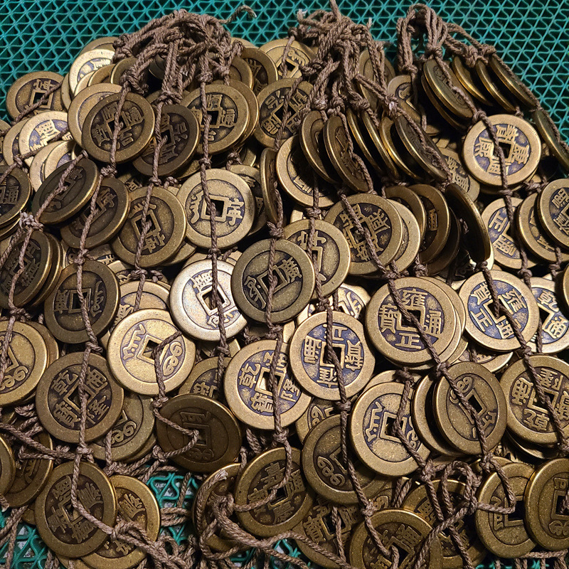 Antique Crafts Six Emperors Diameter 28mm Thick 2.2mm Imitation Six Emperors Coins Brass Copper Coins Set of Six