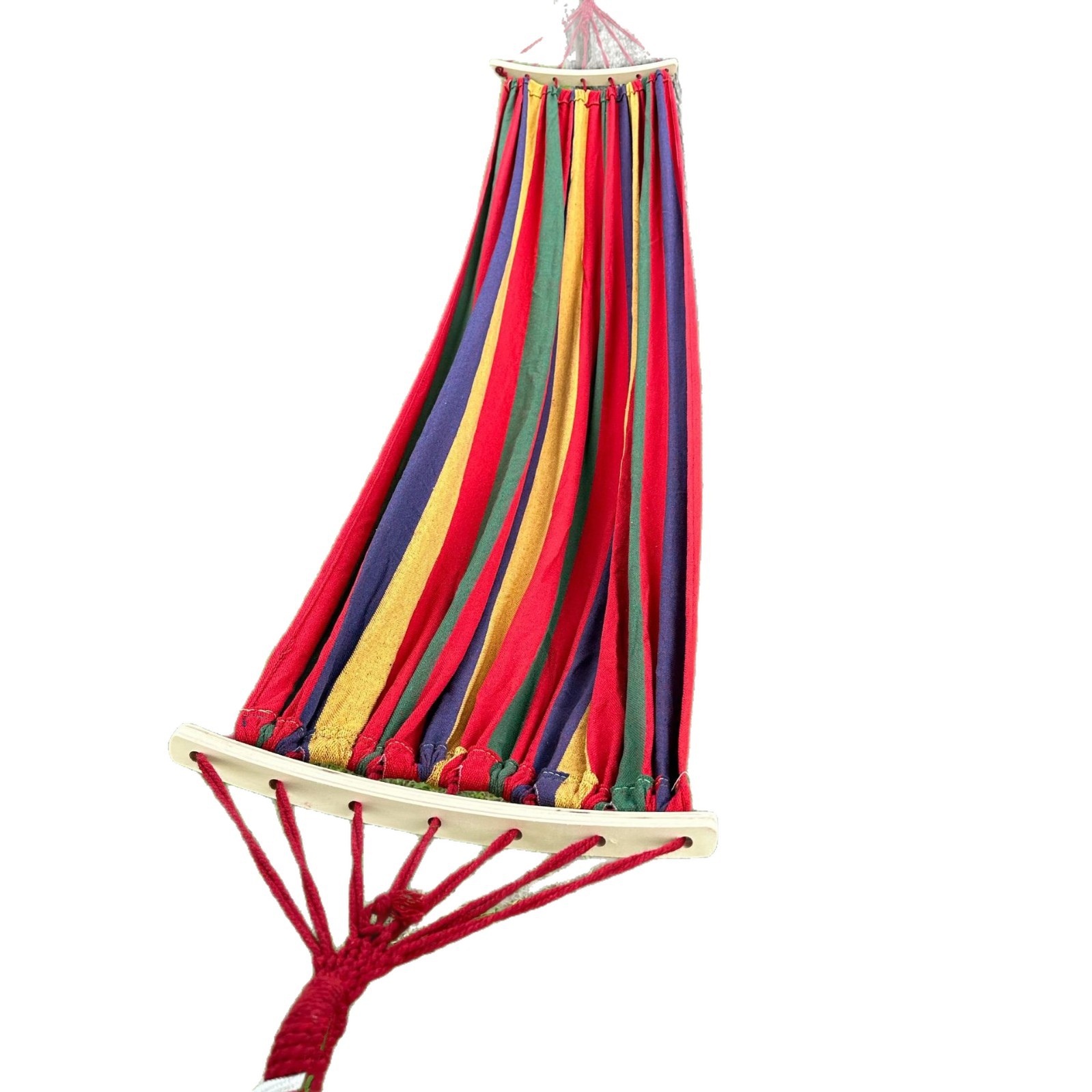 Canvas Hammock Outdoor Adult and Children Curved Stick Style Swing Camping Style Hanging Chair Rocking Bed Courtyard Home Outdoor