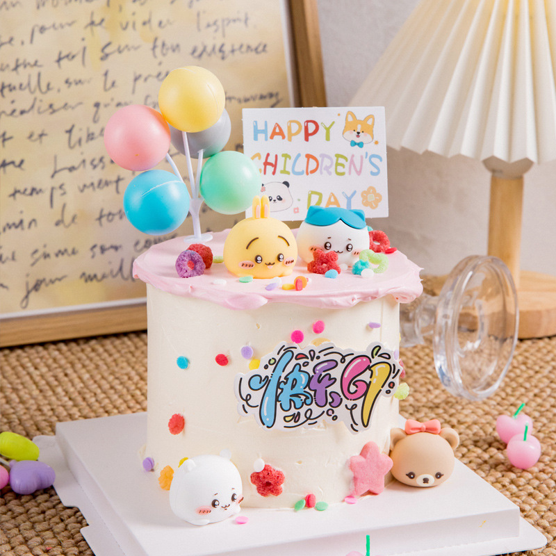 Декорация для торта на День детей, флажок с мультяшными персонажами