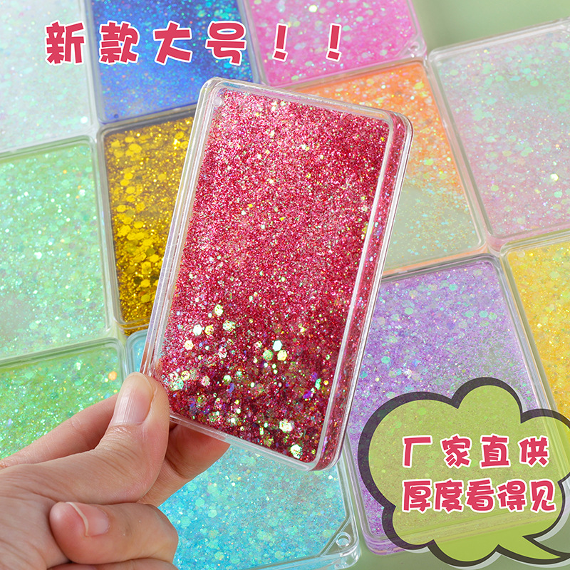 Прозрачный градиентный песок, бренд маджонг, гель-карточка, блестящий милый песочные часы, толстая креативная акриловая оптовая продажа