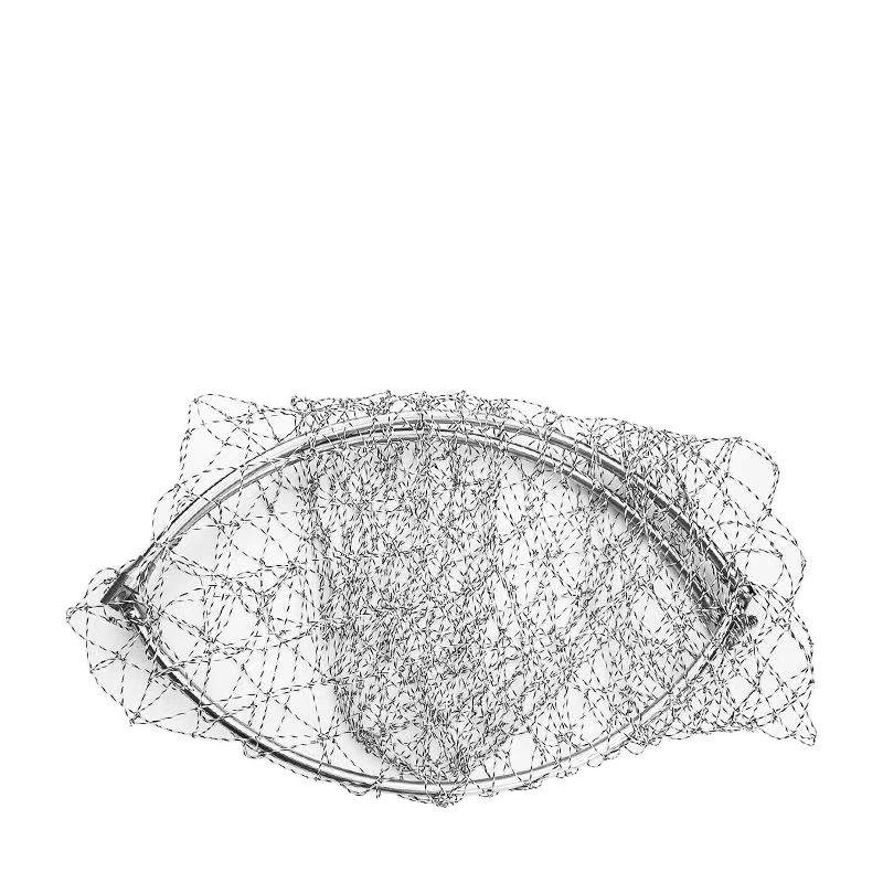 Stainless Steel Fishing Net Head, Foldable, Coated with Glue, Colorful Fishing Net, 40cm 50cm, Fine Mesh and Coarse Mesh Fishing Net Bag