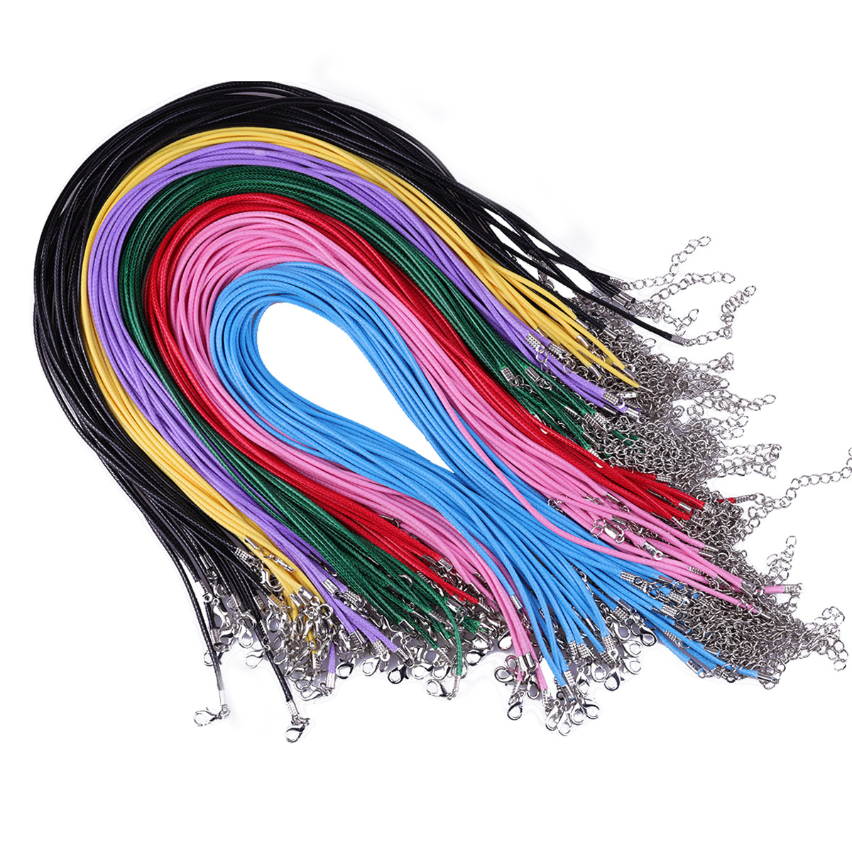 Кросс-бодерное восковое шнурковое ожерелье черного цвета