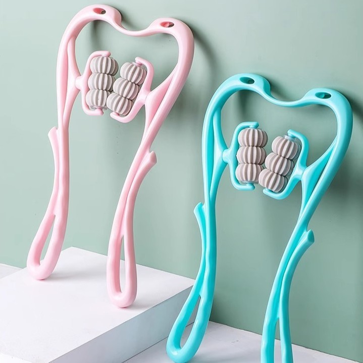 Plastic manual cervical vertebra massager multifunctional neck massager life stall gift purchase Swan 6 balls