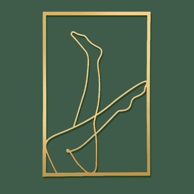 Art silhouette female body line pendant Golden iron wall hanging wall decorative painting wall stickers wholesale