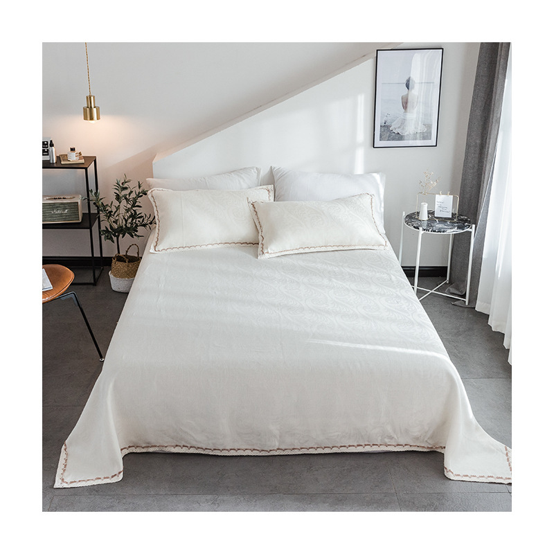 Pure Natural Linen Mat 100% Linen Mat Three-Piece Set 1.8m Bed Pure Linen Double Summer Mat Bed Sheetss