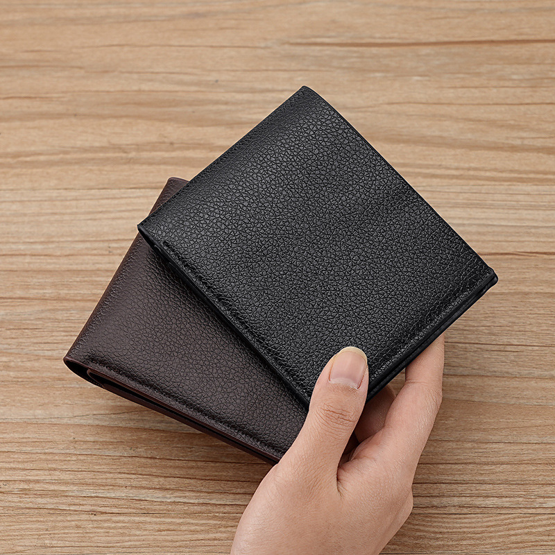 Cross-border men's wallet men's short money pu clip fashion simple business gift bag stall goods factory direct sales
