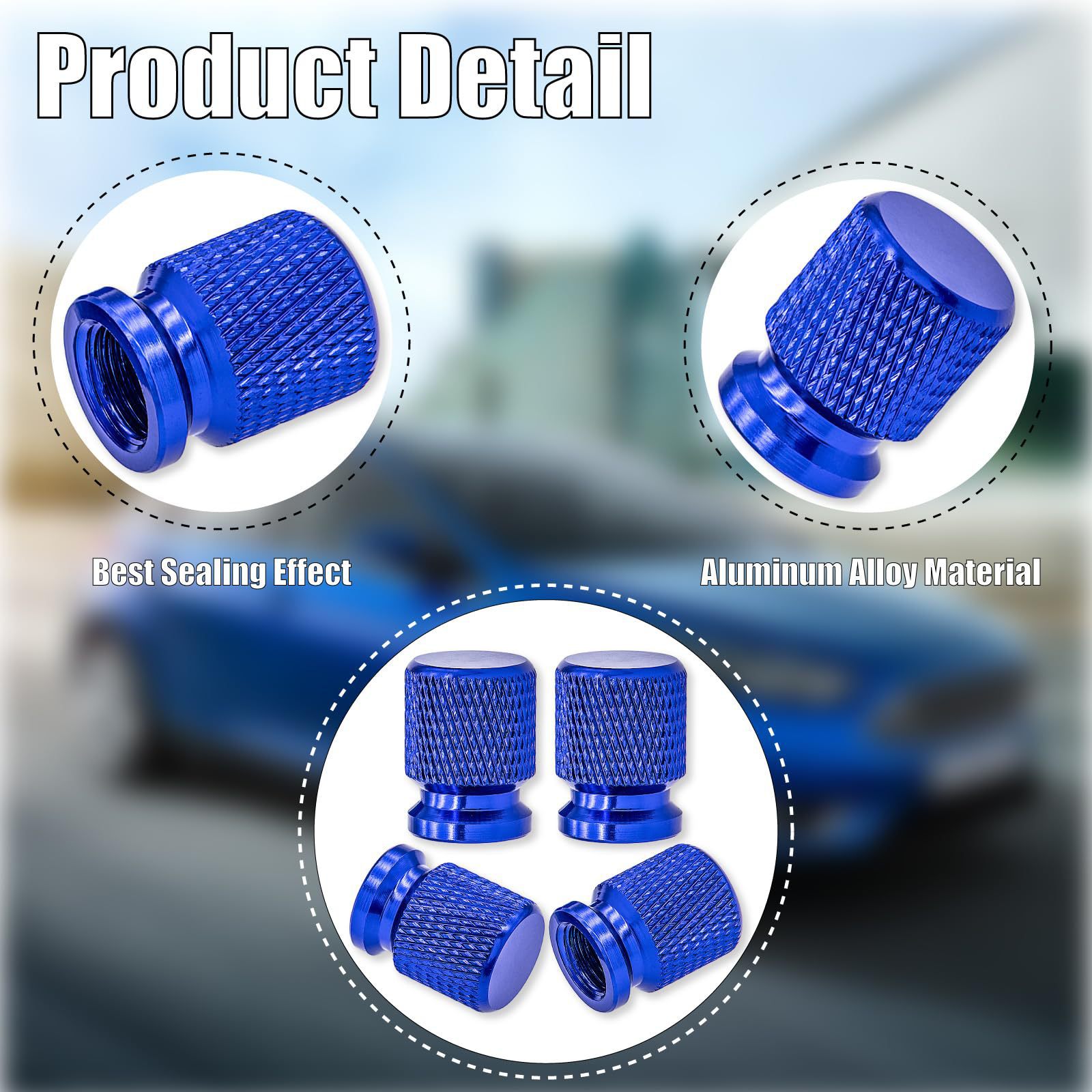 In-Stock Exquisite Mesh 12mm Valve Cap Aluminum Alloy Screw-On Universal for Cars and Motorcycles