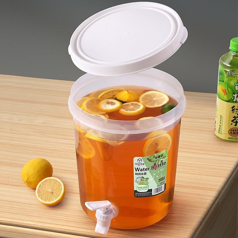 Cold Drink Bucket, Tea Bucket, Large Bucket for Milk Tea Shop, Fruit Tea Bucket, Cold Water Pitcher, Commercial Large Capacity, Household Use with Faucet