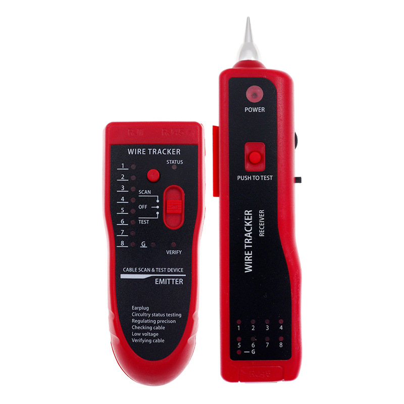 Elf Mouse Network Finder Multi-function Network Wire Tester POE Anti-interference Wire Patrol Detector Red