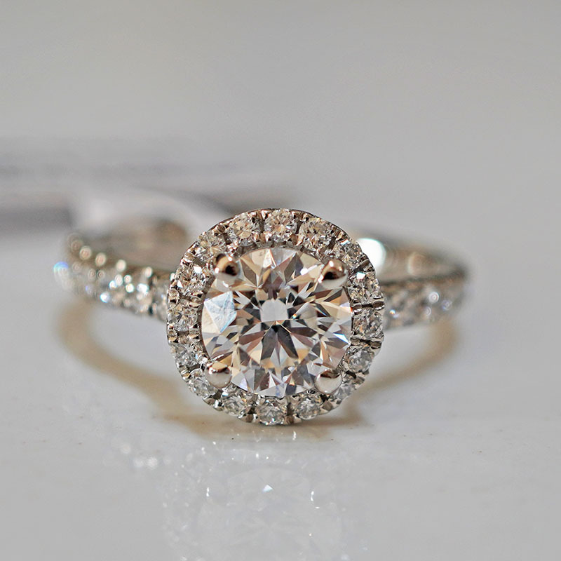 Pt950 Platinum Cultivated Diamond Ring for Women, Round and Bright as Stars, Wedding Proposal, Star-Studded