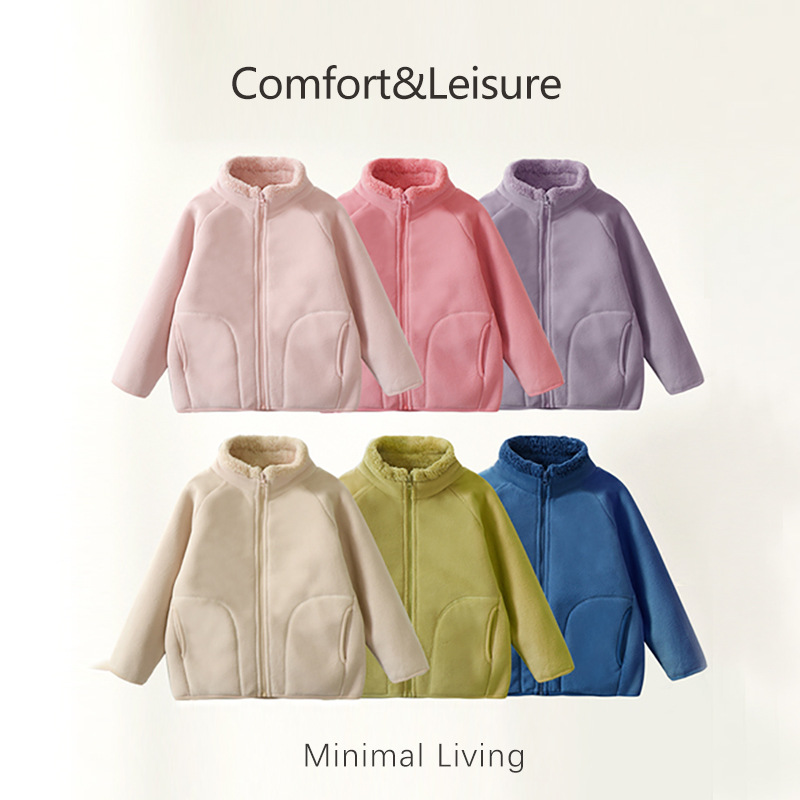 Детская флисовая куртка для кросс-бордерного стиля с дополнительным флисом, утолщенное теплое хлопковое пальто, родительско-детский стиль, необходимый элемент школьной формы, детская куртка на осень и зиму
