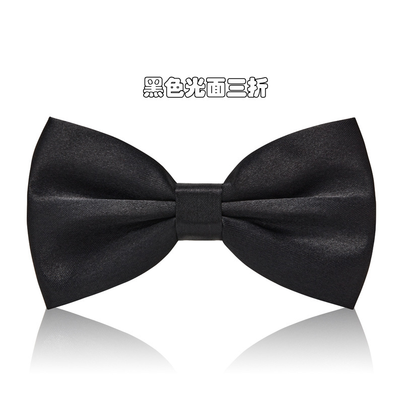 Men's Black Glow Solid Color Bow Tie Men's Wedding Wedding Groom Best Man Shirt British Korean Bow Female Fashion
