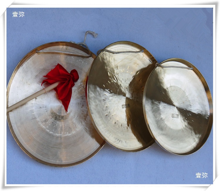 Ethnic Percussion Gongs, Drums, Copper Gongs, Musical Instruments, Gongs, High, Medium, Low, Tiger Sound Gongs, Peking Opera Drama Troupe, Small and Large Gongs, Free Gong Hammer