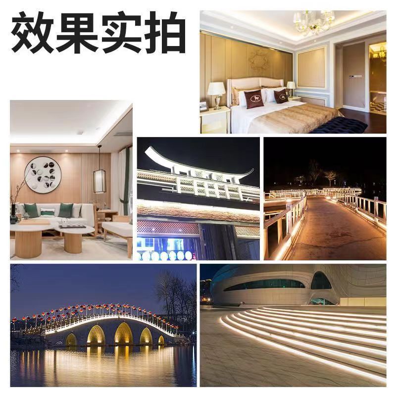 220V Outdoor Led Waterproof Light Strip with Three Rows for Eaves and Exterior Walls, 320 Beads, Home Decoration Lighting Project, Flexible Light Strip for Outdoor Use