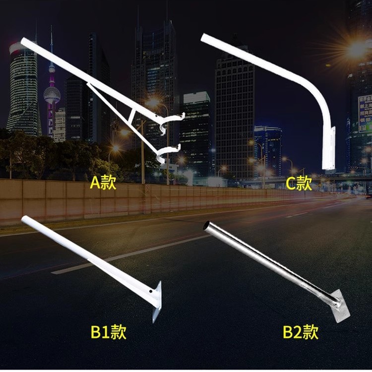 Processing of Various Street Light Poles 6.7m 8m Hot Galvanized Solar Street Light Pole Monitoring Bracket Pole Customization