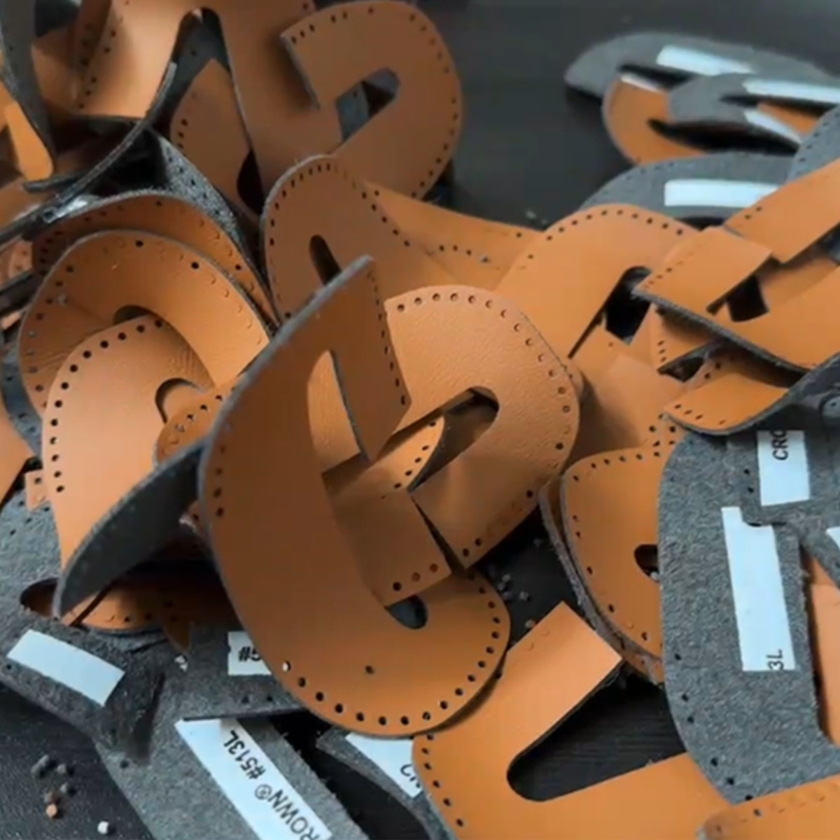 Factory Customized Small Pebbled Leather Perforated Seat Belt Protective Cover Leather Accessories Micro-Hole Die-Cutting Processing