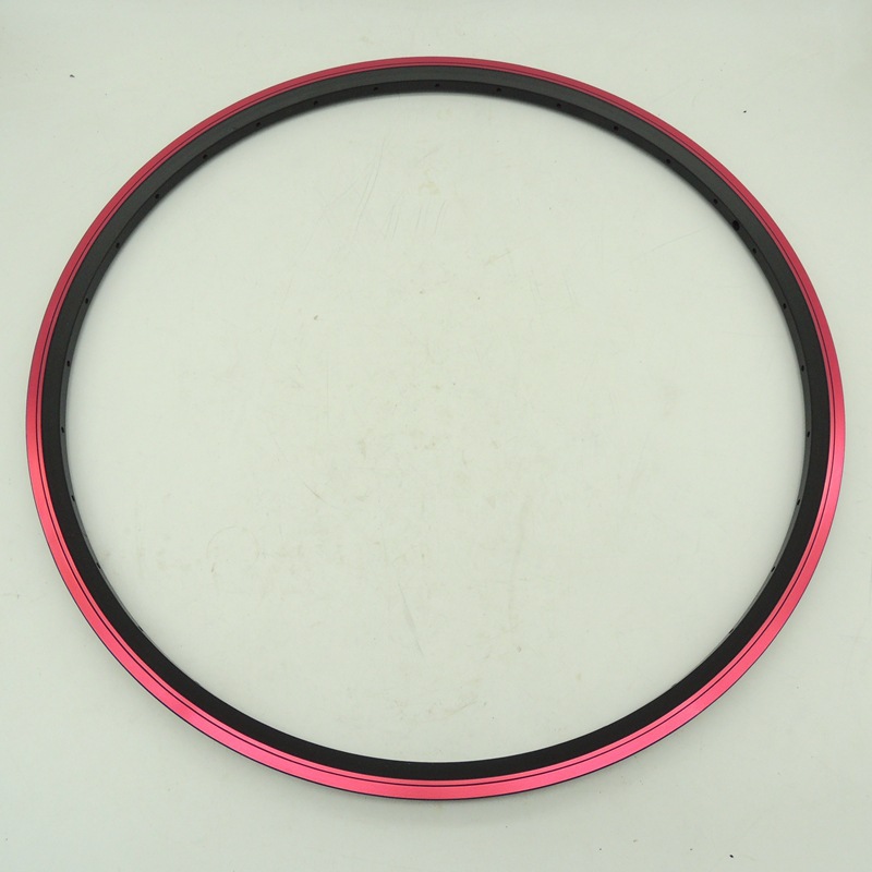 26-inch mountain bike rim 32-hole v brake aluminum alloy double-layer color edge Red Edge knife ring beauty mouth